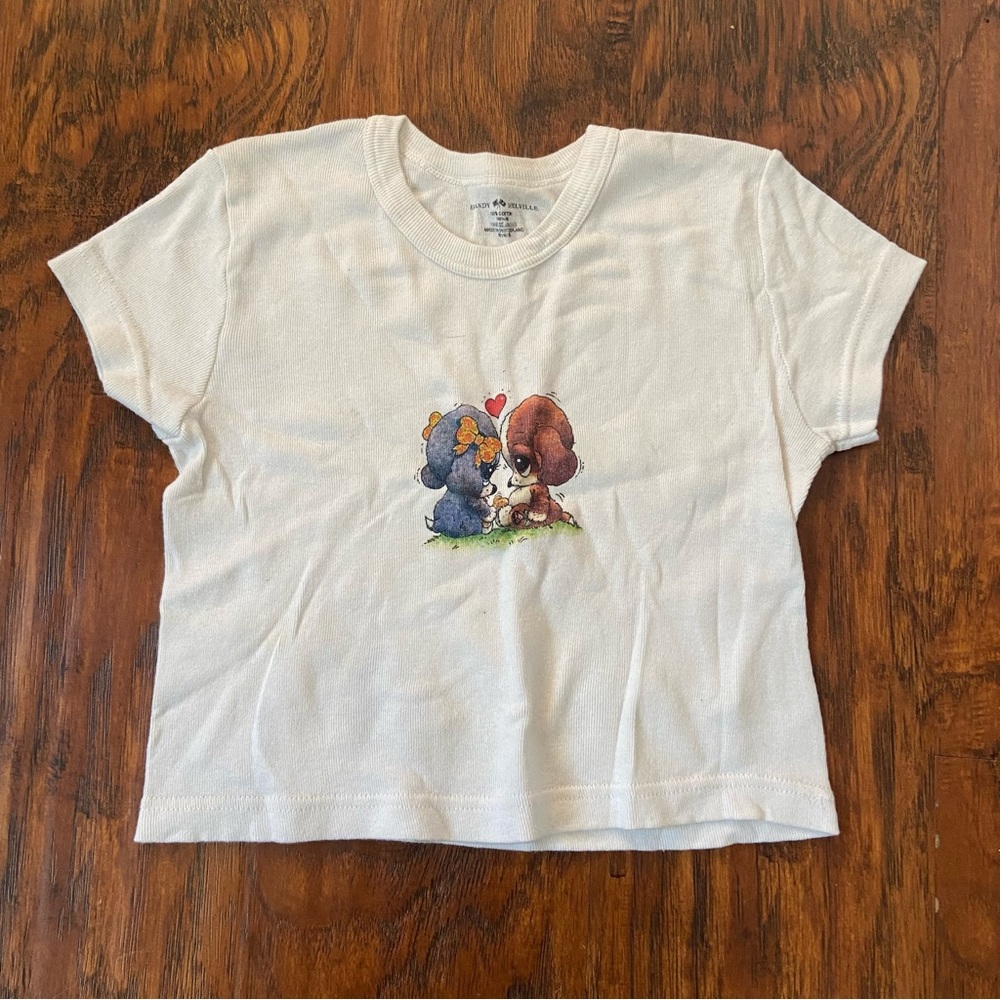 brandy Melville puppy dogs in love tshirt top
